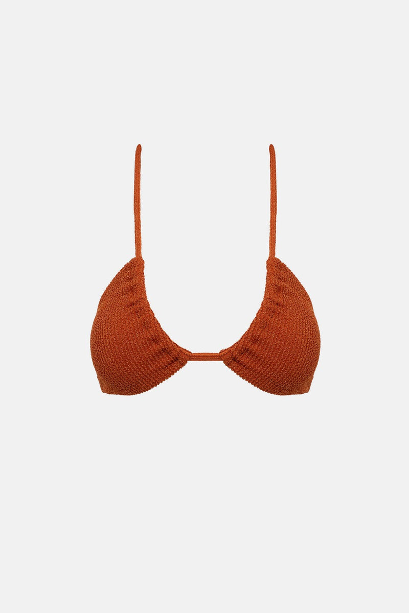 Rhythm - Traje de baño con top halter delantero fruncido Wave Break - Desert Shimmer - Mujer