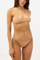 Rhythm - Maillot De Bain Sunbather Stripe Bralette Top - Chocolate - Femme