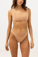 Rhythm - Maillot De Bain Sunbather Stripe High Support Hidde - Chocolate - Femme