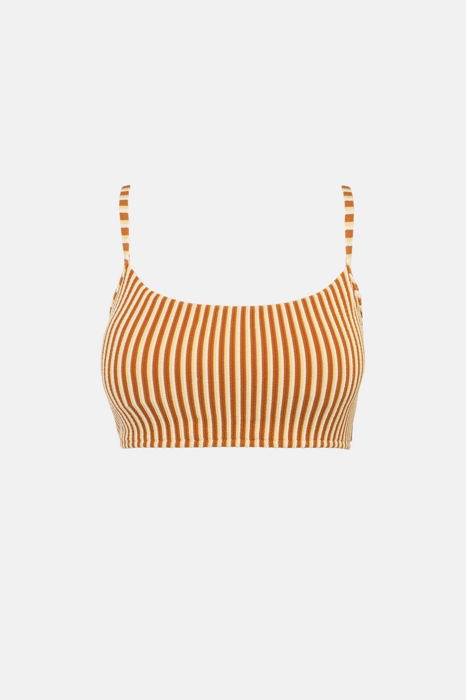 Rhythm - Sunbather Stripe Crop Top Swimsuit - Chocolate - Women