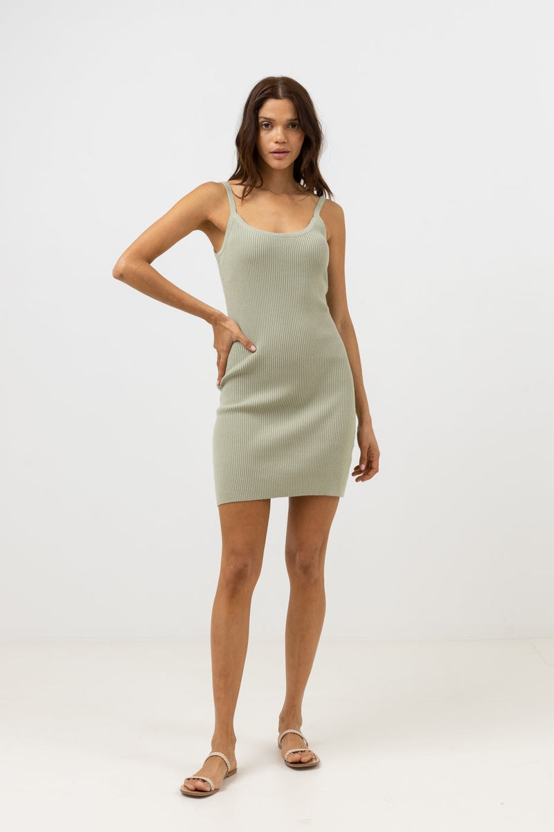 Robe Jupe Ease Knit Mini Dress - Aloe - Femme