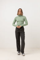 Maille Brooklyn Roll Neck - Aloe - Femme