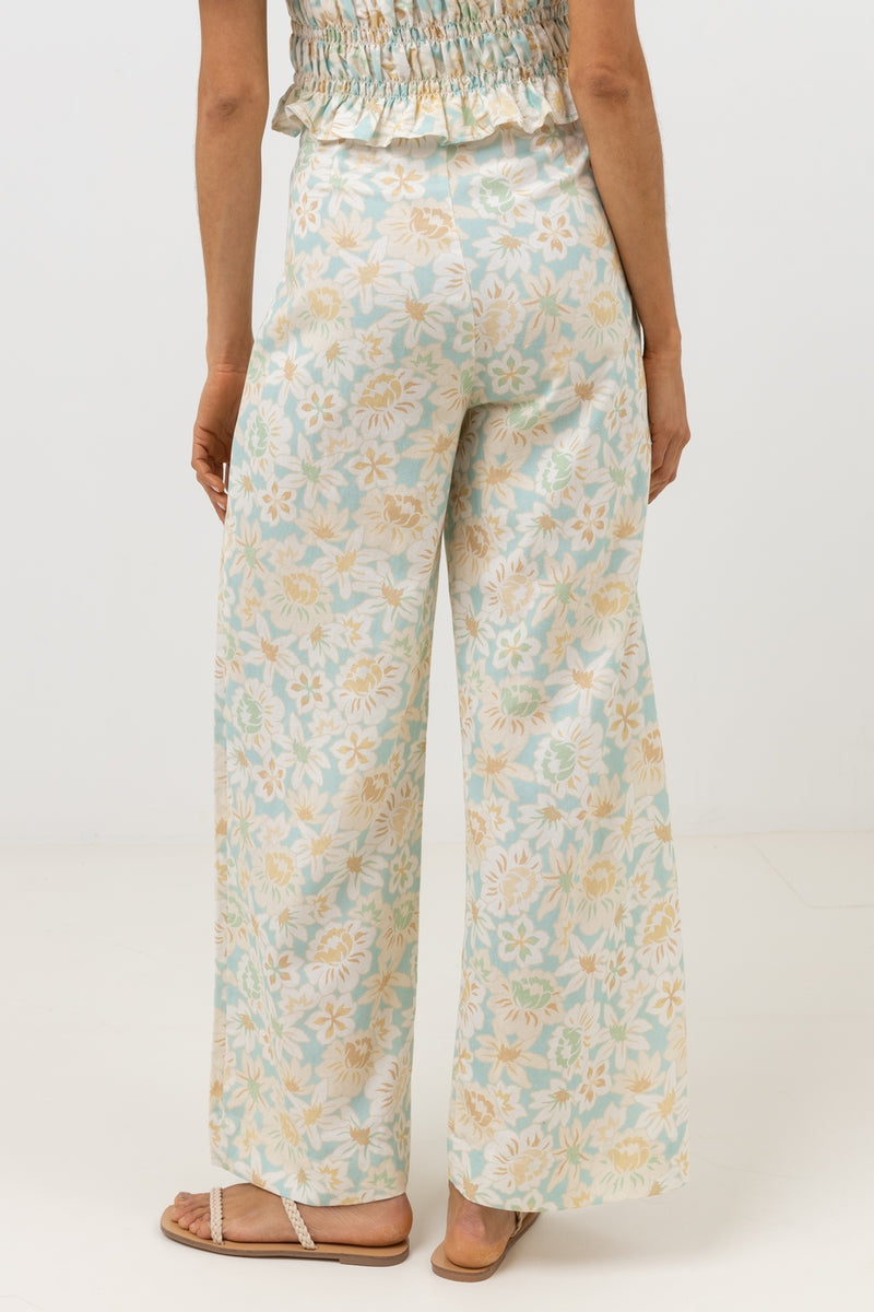 Rhythm - Pantalon Paloma Floral - Aqua Haze - Femme