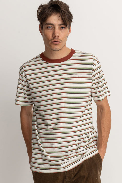 T-Shirt Everyday Stripe Ss - Natural - Homme
