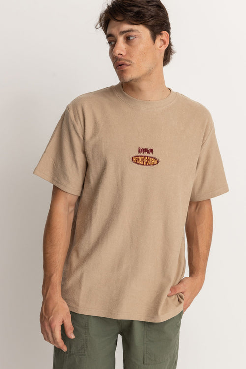 T-Shirt Embroidered Vintage Terry Ss - Smoke - Homme