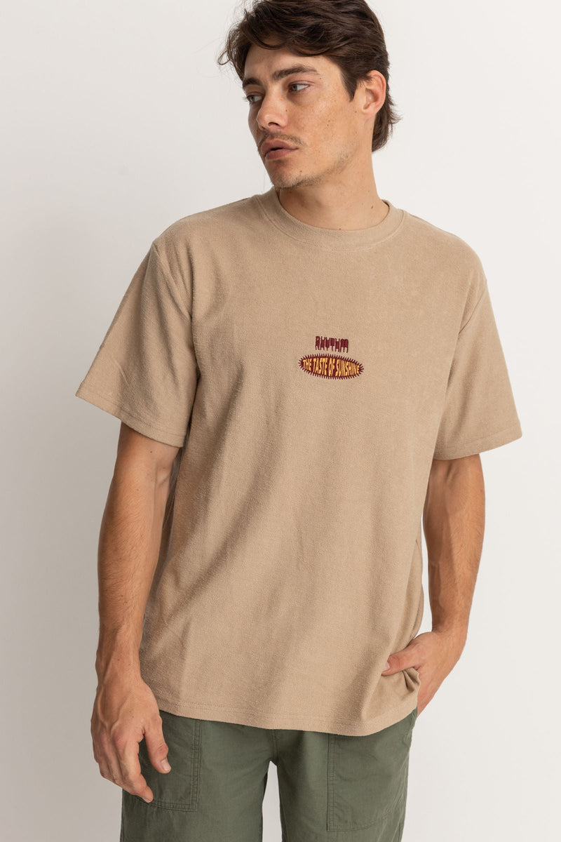 T-Shirt Embroidered Vintage Terry Ss - Smoke - Homme