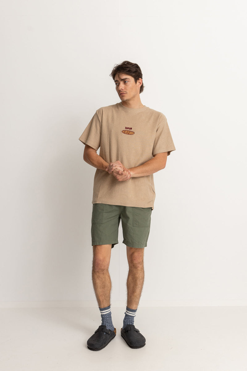 T-Shirt Embroidered Vintage Terry Ss - Smoke - Homme