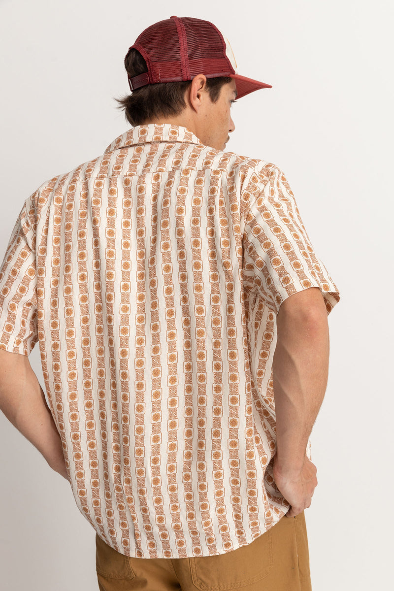 Rhythm - Tile Stripe Ss Shirt - Natural - Homme