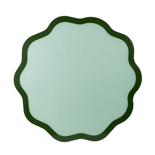 Decor - Set de 2 Sets De Table - Cristal Acryloque - Motif Fleurs - Bleu Clair