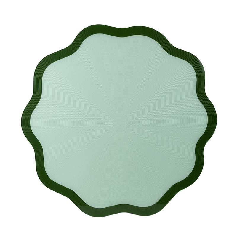 Decor - Set de 2 Sets De Table - Cristal Acryloque - Motif Fleurs - Bleu Clair
