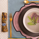 Decor - Set de 2 Sets De Table - Cristal Acrylique - Motif Impériale - Rose Poudré