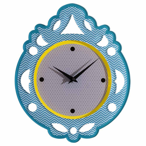 Madame - Horloge Murale - Multicolore Bleu