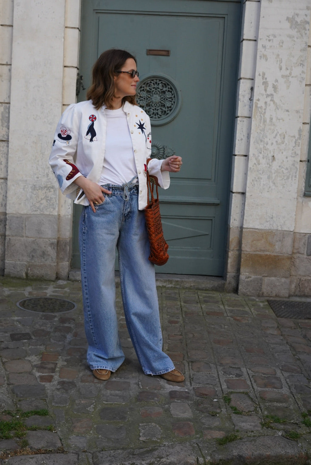 White Anouck Jacket with Circus Embroidery