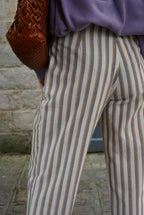 Augustin Striped Pants Camel/Lilac