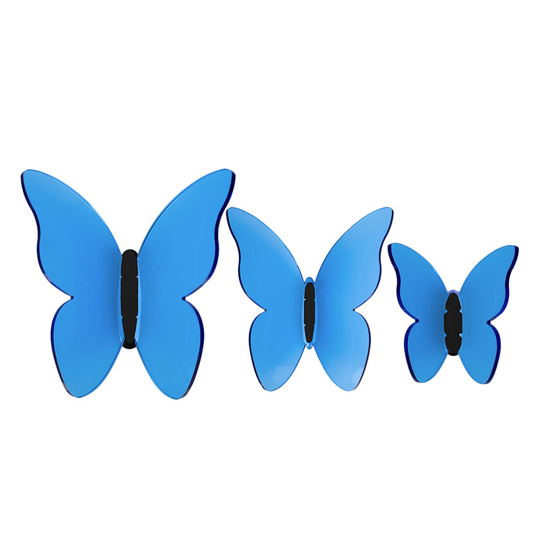 Funny Butterflies - Kit de 3 Papillons Décoratifs - Bleu