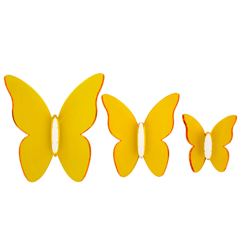 Funny Butterflies - Kit de 3 Papillons Décoratifs - Orange