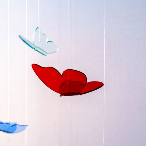 Funny Butterflies - Kit de 3 Papillons Décoratifs - Rouge