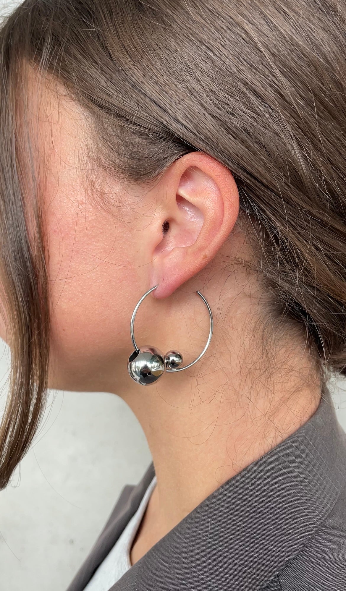 Boucles D'Oreilles Asymmetric Pearl