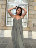 Robe Longue Stella Kaki