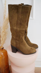 Bottes en suédine Camille marron clair