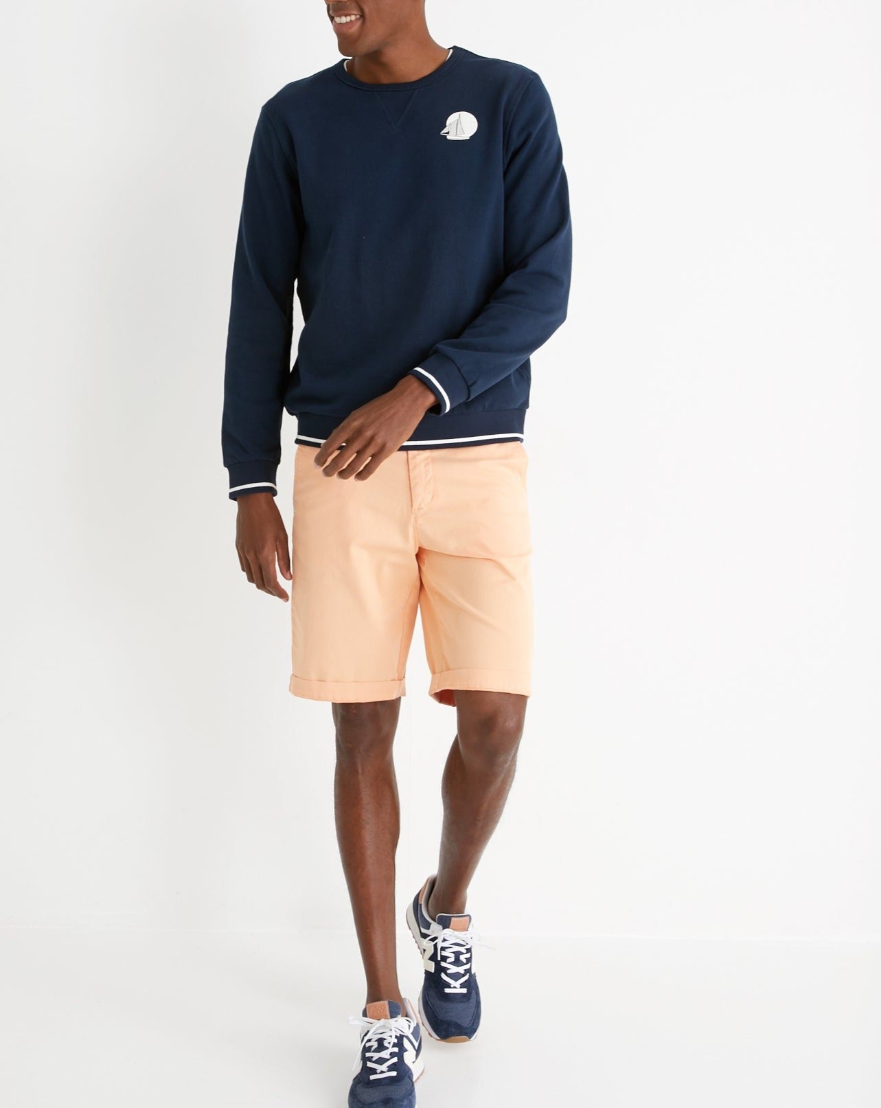 Bermuda Grs Grain - Beige Clair Uni - Homme