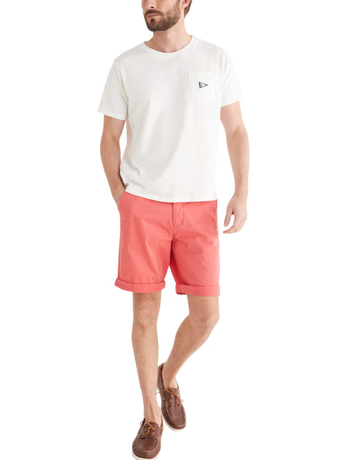 Bermuda Grs Grain - Rouge Clair Uni - Homme