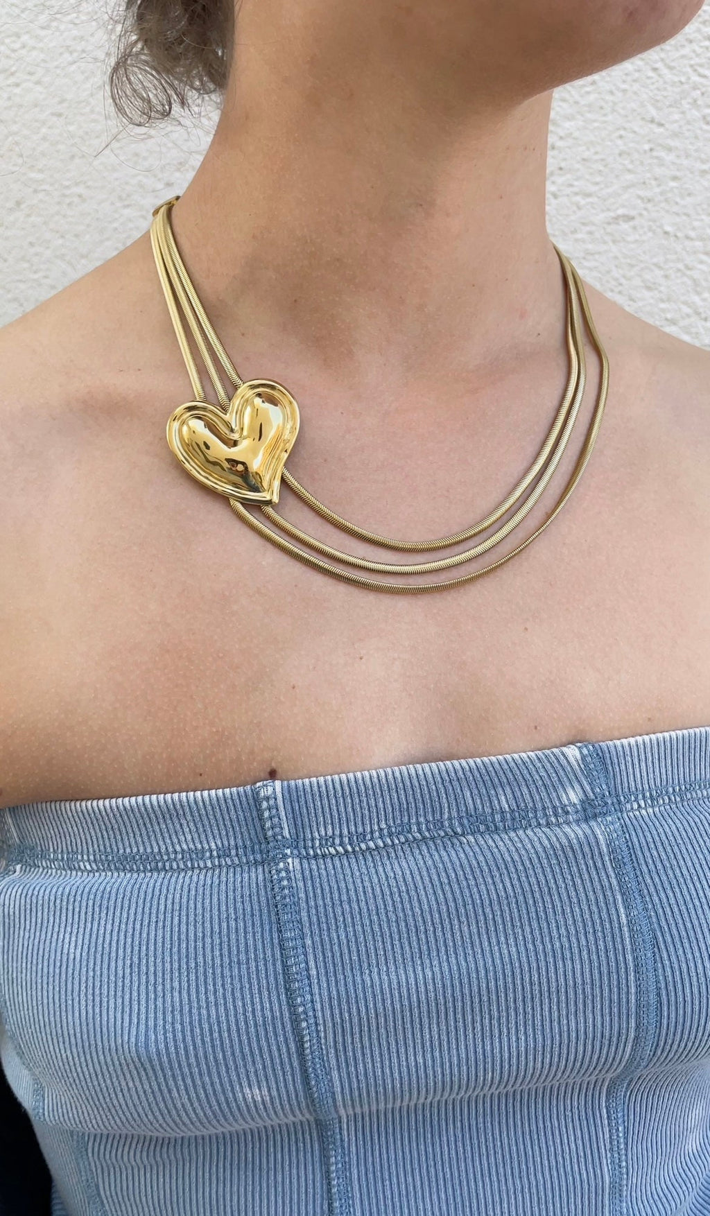 Collar de tres cadenas de serpiente