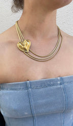 Collar de tres cadenas de serpiente