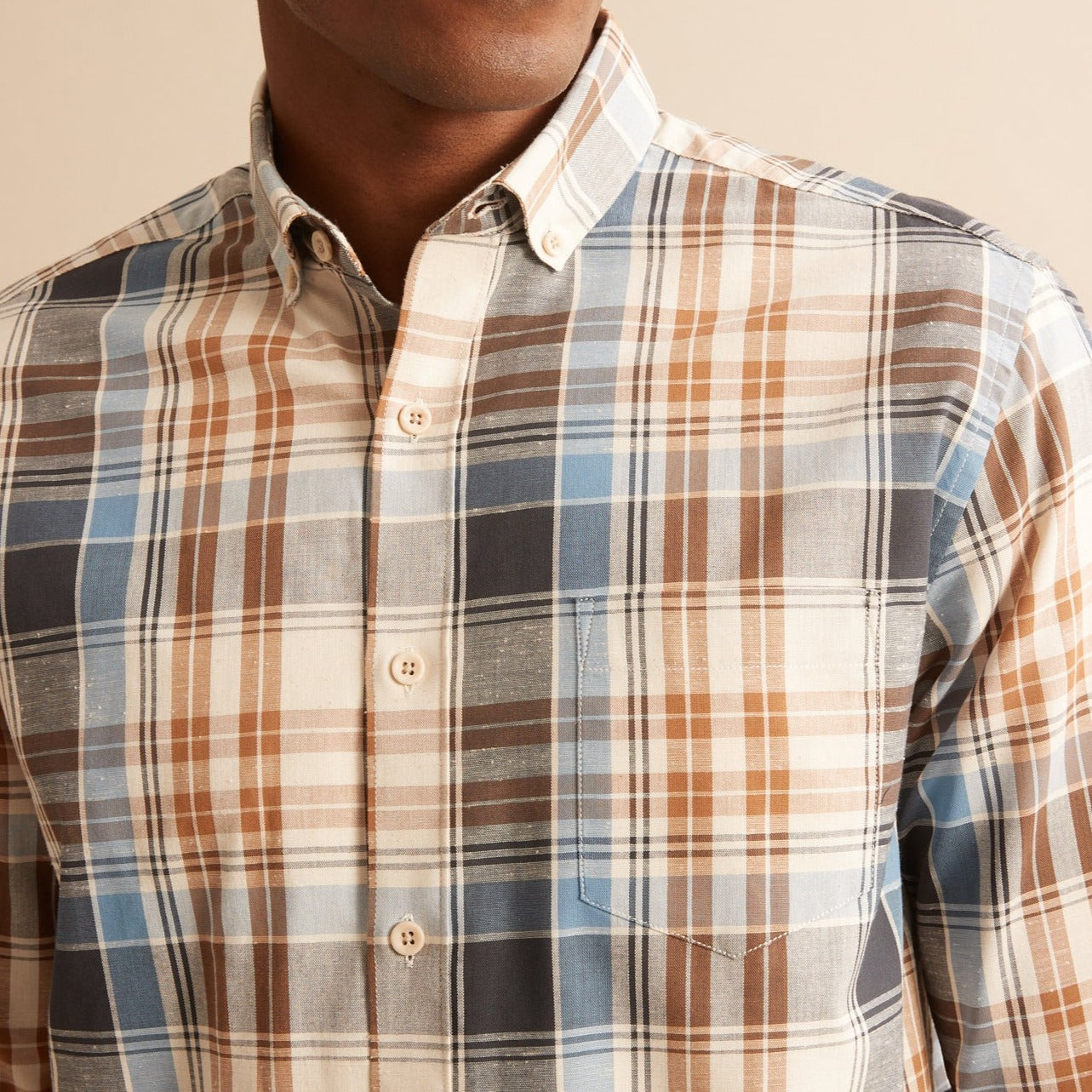 Chemise Dro Mad - Bleu Clair Carreaux - Homme