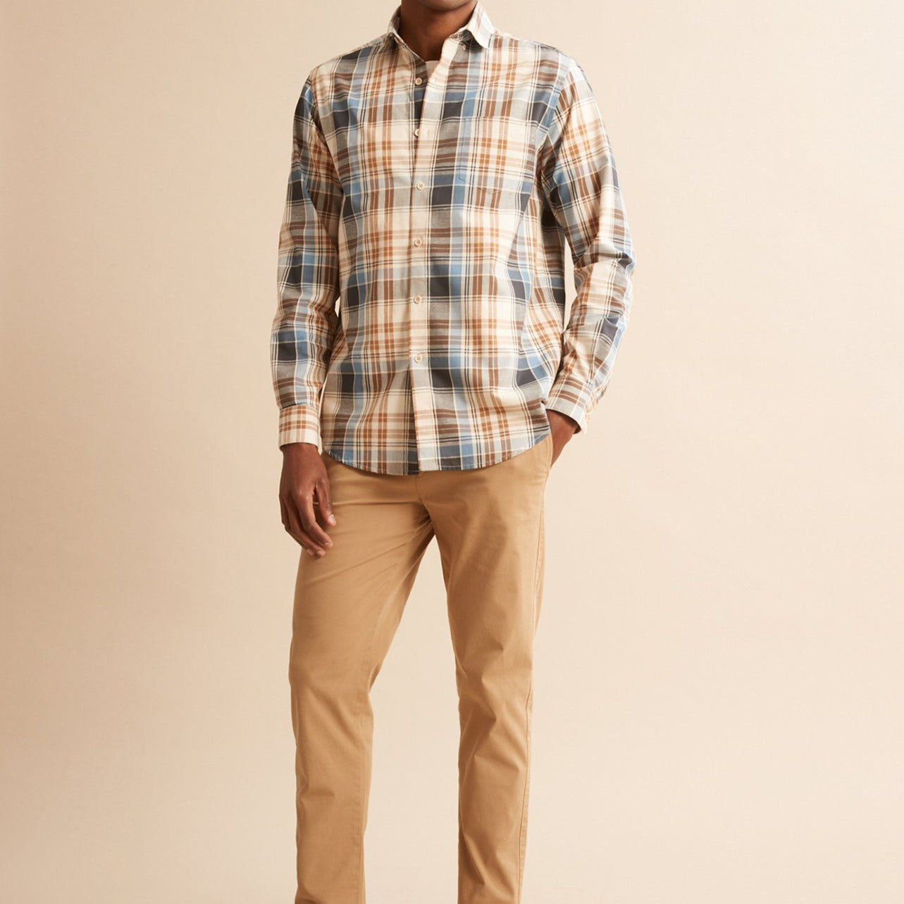 Chemise Dro Mad - Bleu Clair Carreaux - Homme