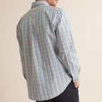 Camisa Cla Car - Azul Medio Cuadros - Hombre