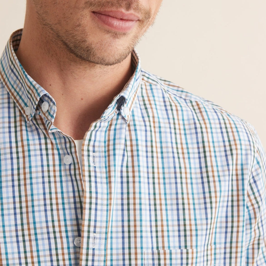 Camisa Cla Car - Azul Medio Cuadros - Hombre
