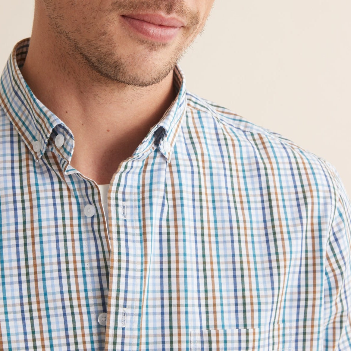 Camisa Cla Car - Azul Medio Cuadros - Hombre