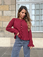 Maxine Burgundy Cardigan