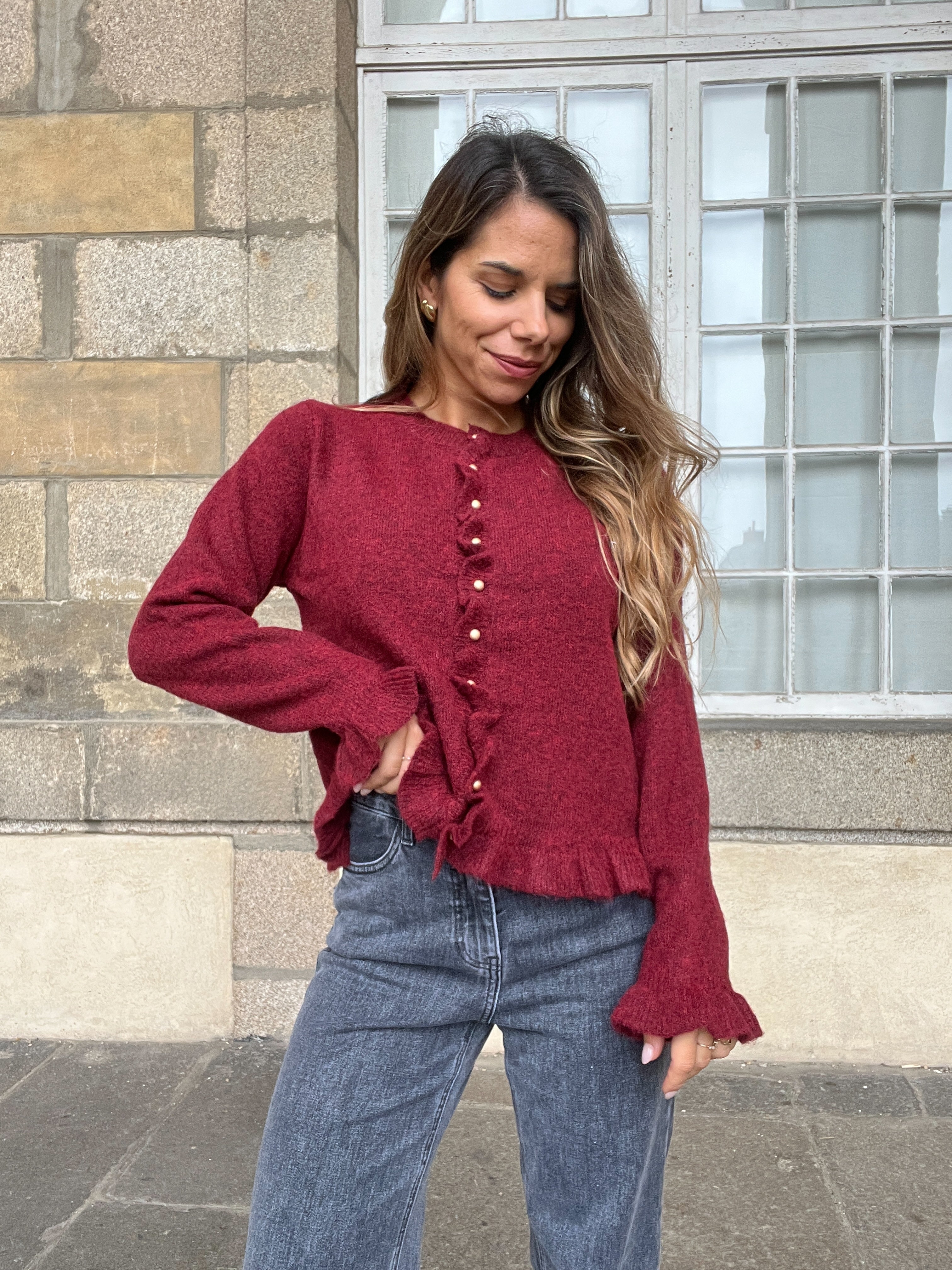 Maxine Burgundy Cardigan