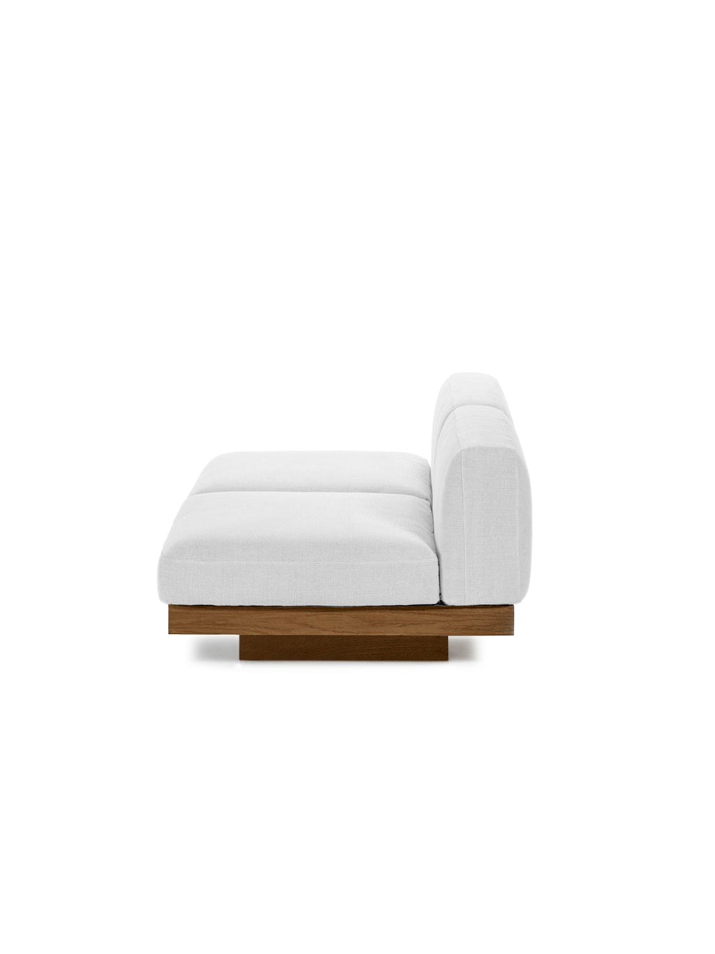 Rudolph - Banc 2 Places D'intérieur - Aluminium, Bois Et Tissu D'ameublement - Blanc Cassé Cognac