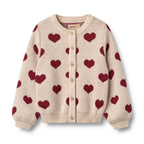 Cárdigan Jacquard Corazones - Offwhite Melange - Niño