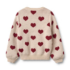 Cárdigan Jacquard Corazones - Offwhite Melange - Niño