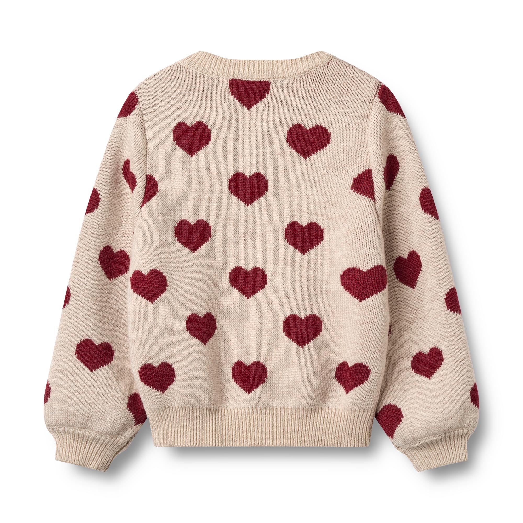 Cárdigan Jacquard Corazones - Offwhite Melange - Niño