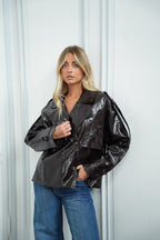 Estelle Patent Jacket - Chocolate