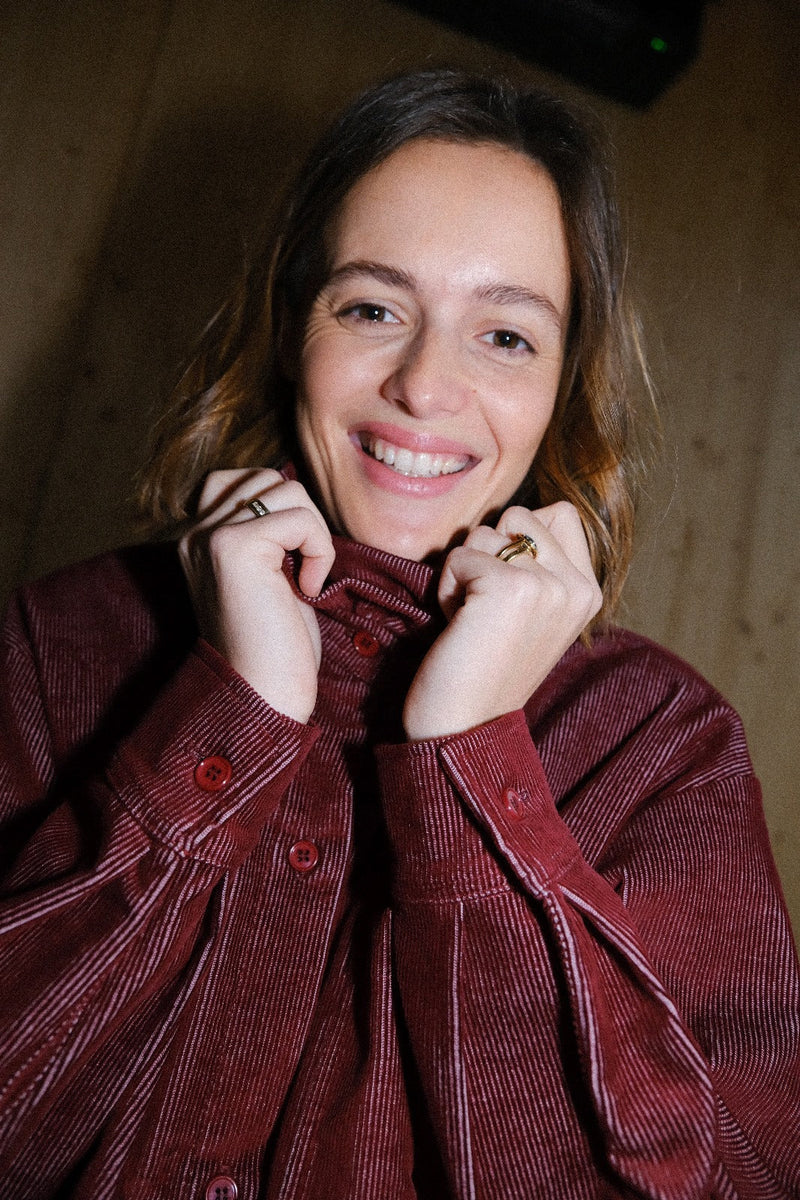 Surchemise Lou Velours Bordeaux