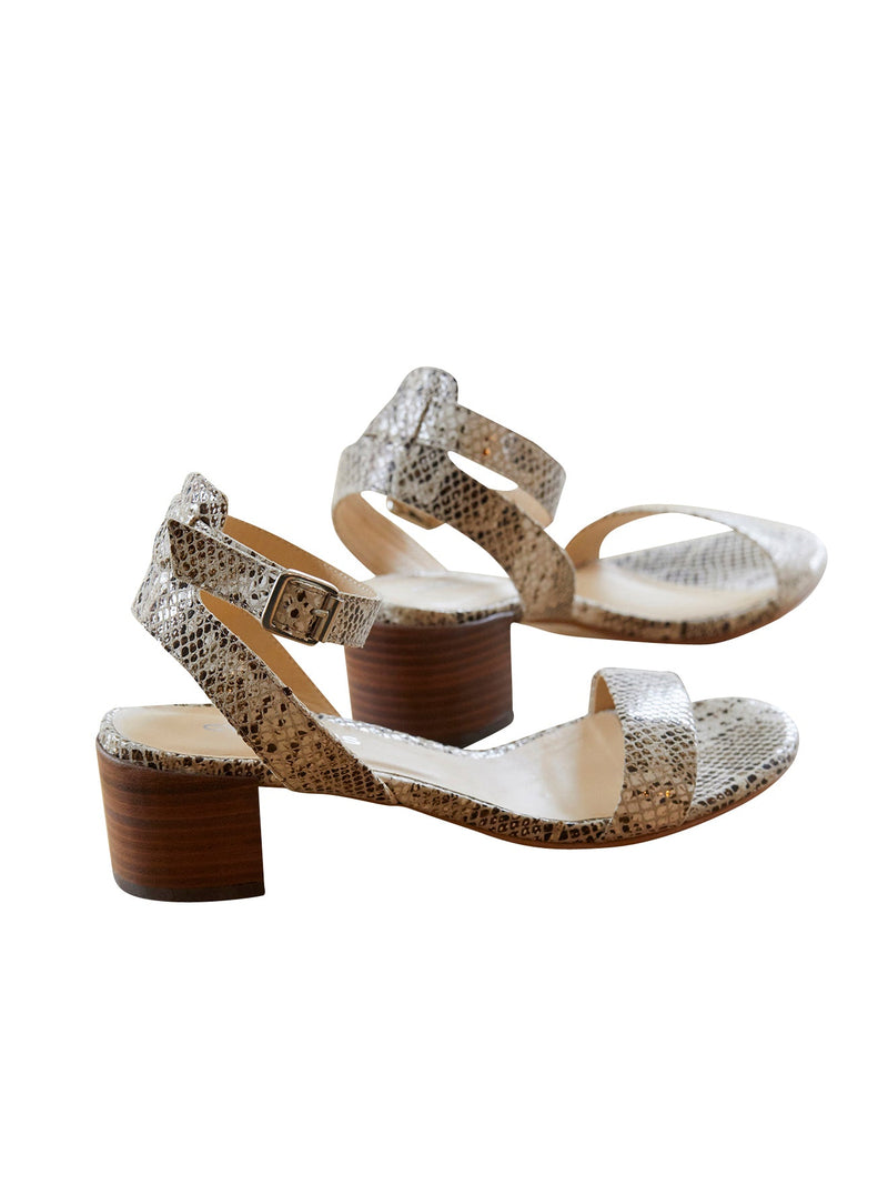 Sandalia Tacón - Estampado Beige Medio - Mujer
