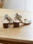 Sandale Talon - Beige Moyen Imprime - Femme