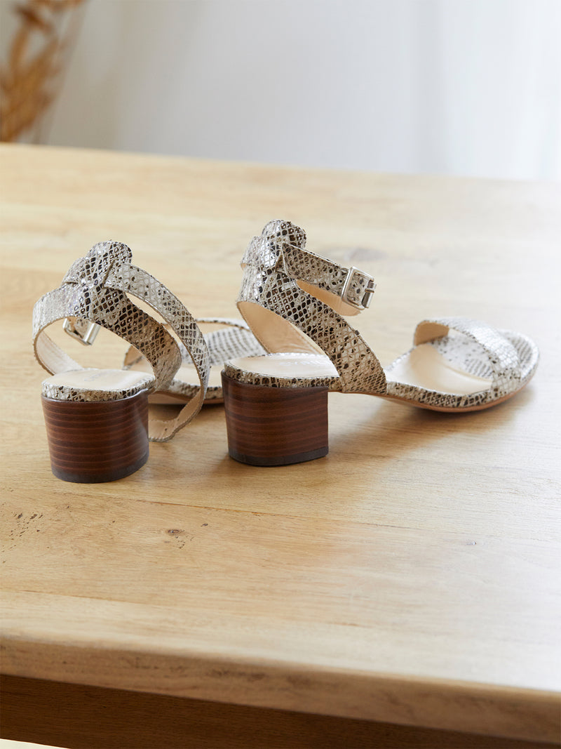 Sandale Talon - Beige Moyen Imprime - Femme