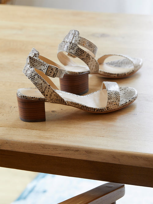 Sandale Talon - Beige Moyen Imprime - Femme