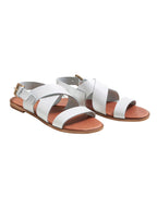 Sandalia con Hebilla - Blanco Claro Liso - Mujer
