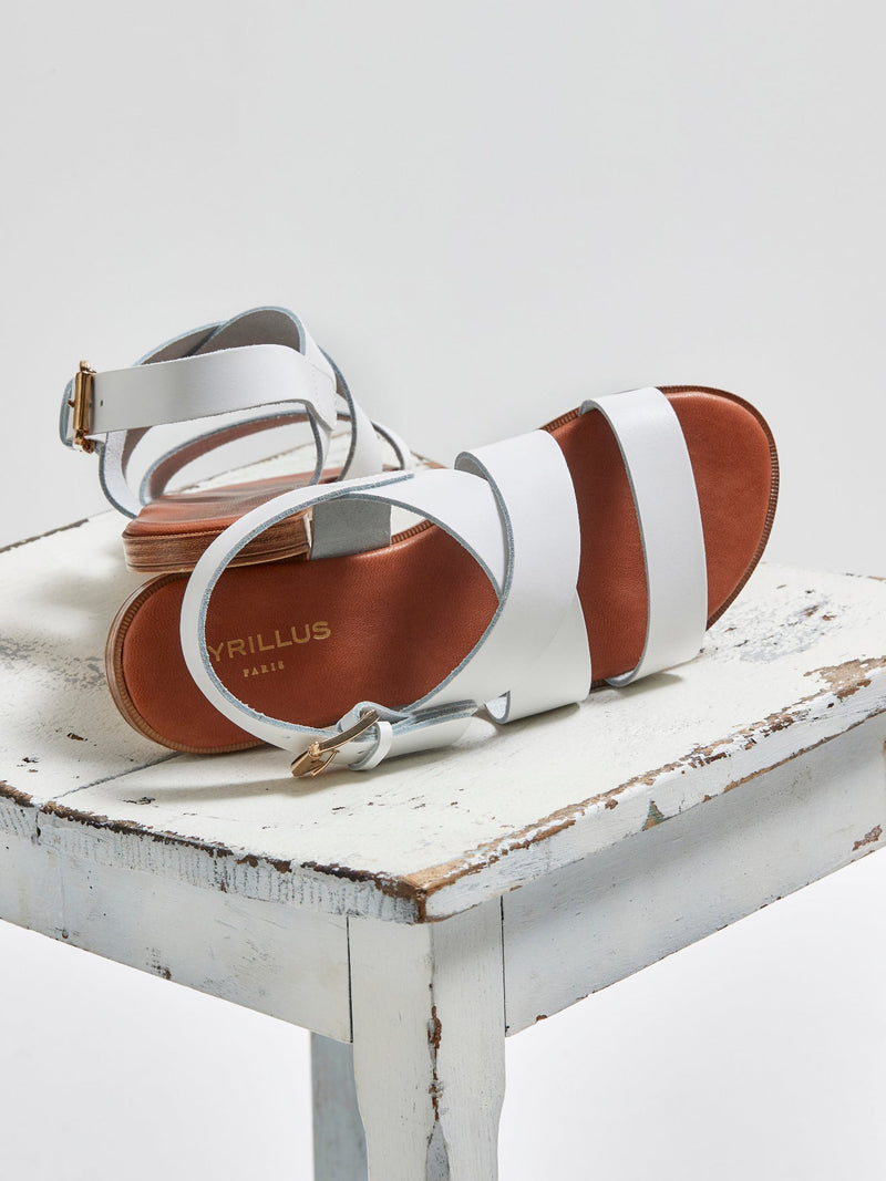 Sandalia Boucle - Liso Blanco Claro - Mujer