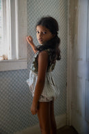 Romper Oona papel cuadriculado - Selección Soor Ploom para encontrar en amaetc.com, tienda conceptual ecológica para niños