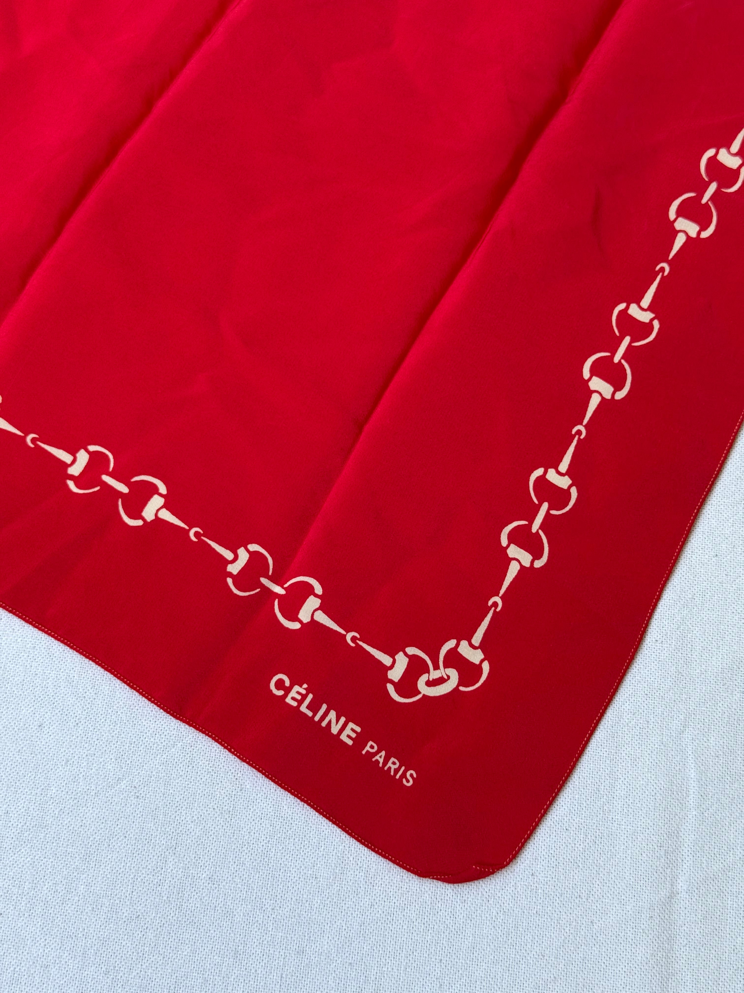 Foulard Céline – Motifs Chaînes Rouge