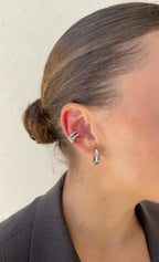 Ear cuff a croce con gemme